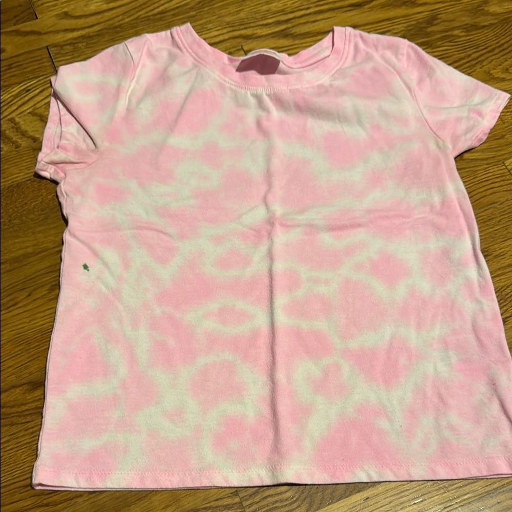 Cat & Jack Pink and Cream Short Sleeve Tee